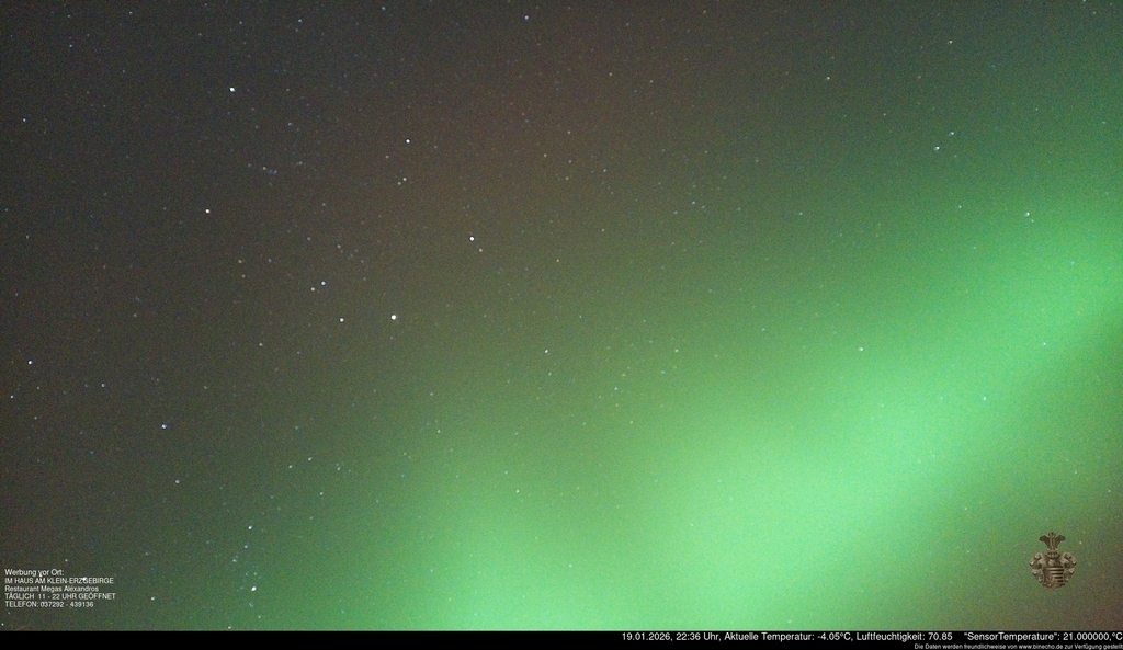 Nordlicht über Oederan am 19.01.2026