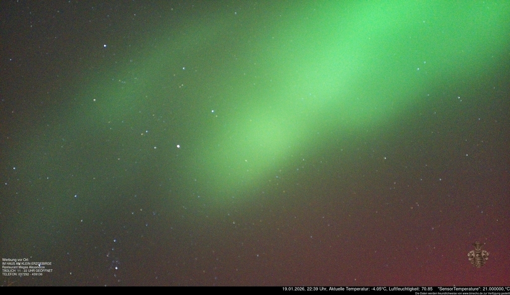 Nordlichter über Oederan am 19.01.2026